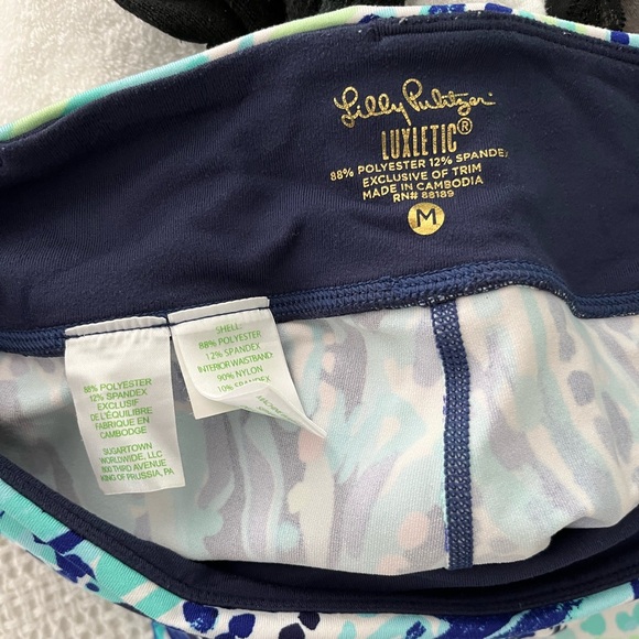 Lilly Pulitzer Luxletic Weekender Leggings Mid-Rise 24" Crash the Bash Size Med - Picture 5 of 5